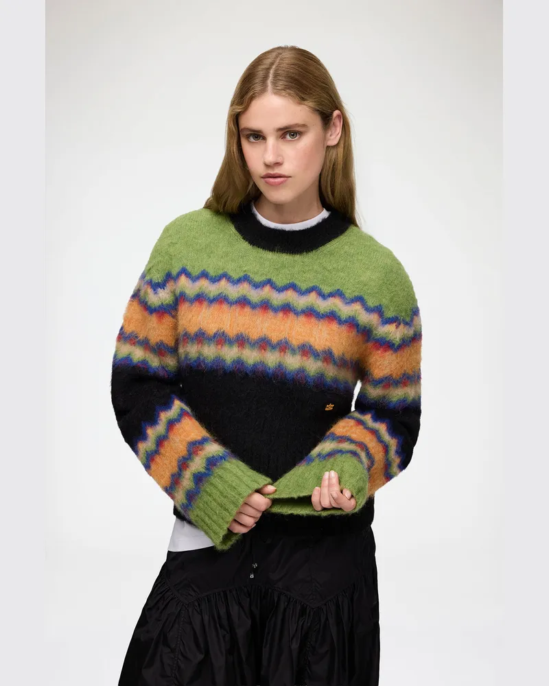 Ganni Pullover aus Alpakawolle mit Fair-Isle-Muster gemischt Gemischt