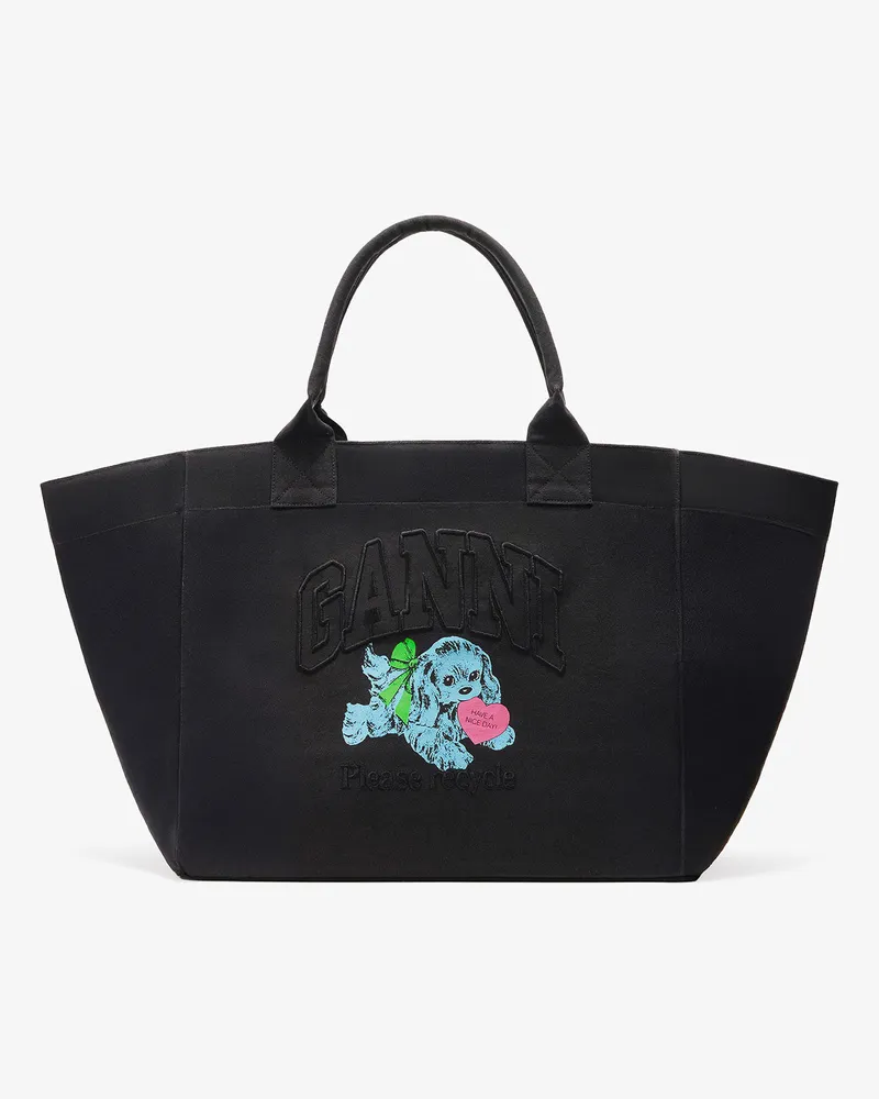 Ganni XXL Tote mit Welpenprint gemischt 