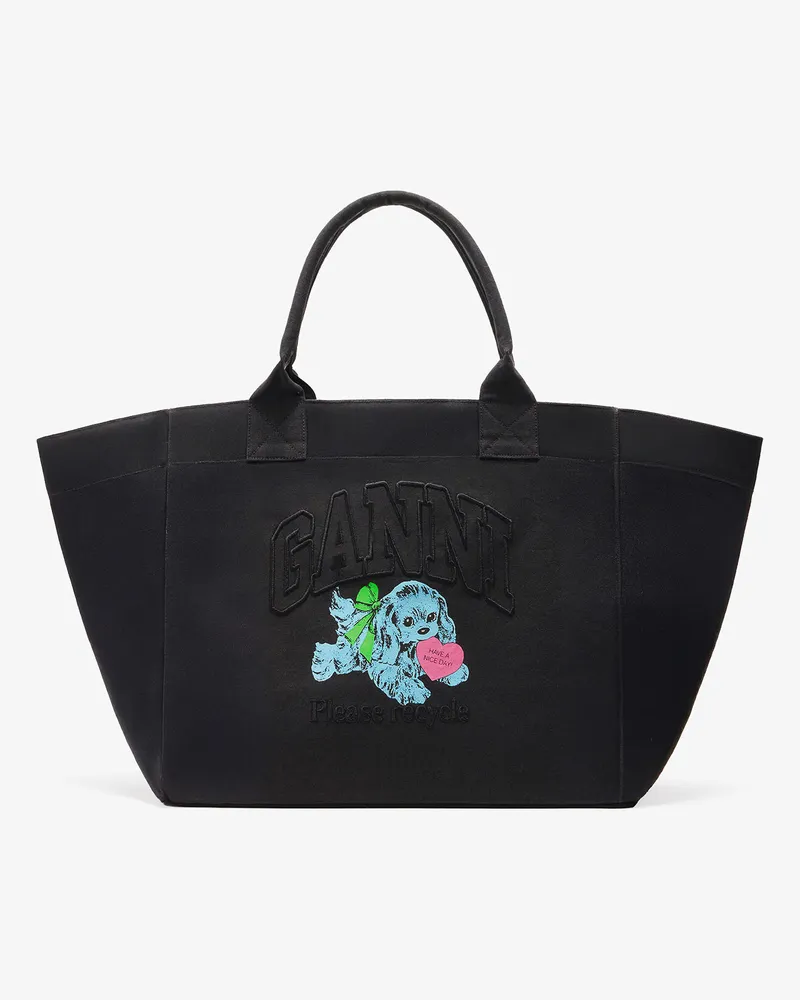 Ganni XXL Tote mit Welpenprint gemischt 
