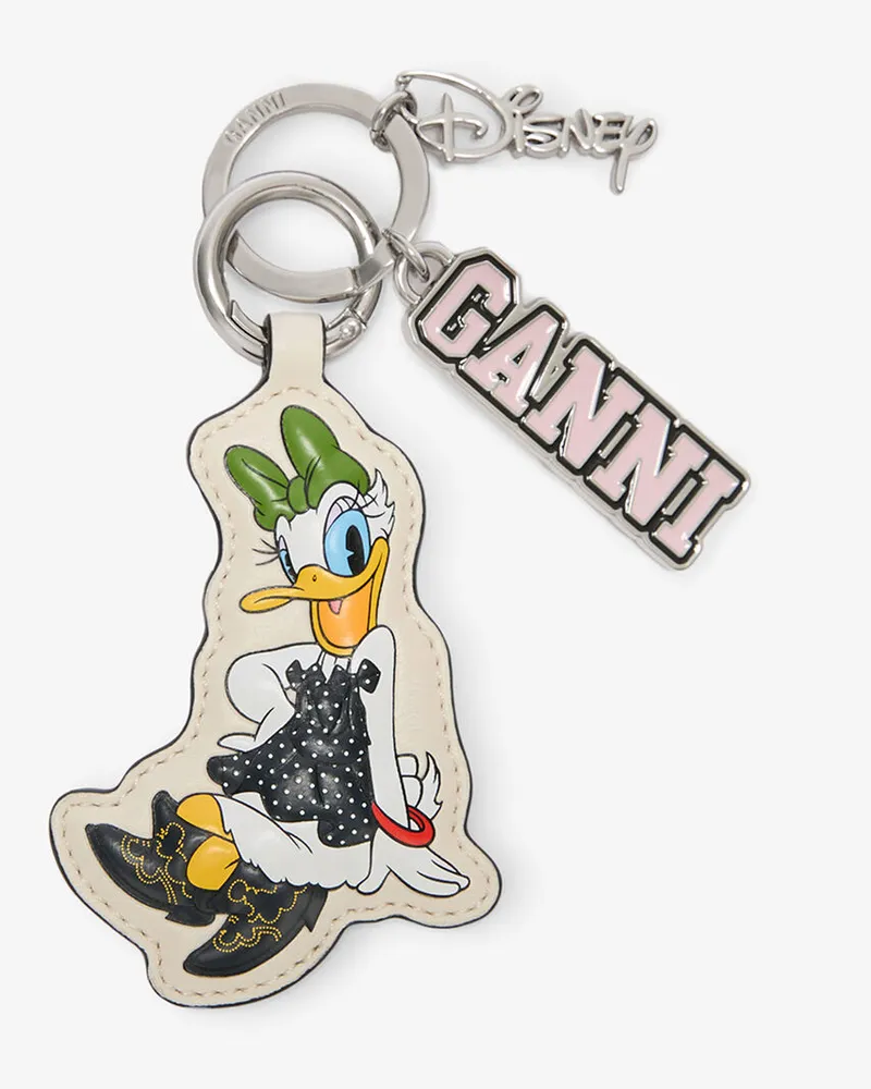 Ganni Weißer Daisy-Duck-Schlüsselanhänger weiß Weiß