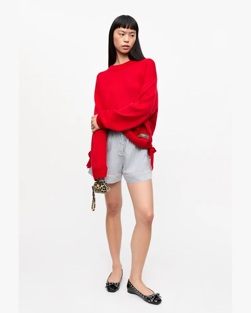Ganni rot Roter Oversize-Pullover aus Future-Wollmischgewebe Recycling-Wolle - Größe Rot