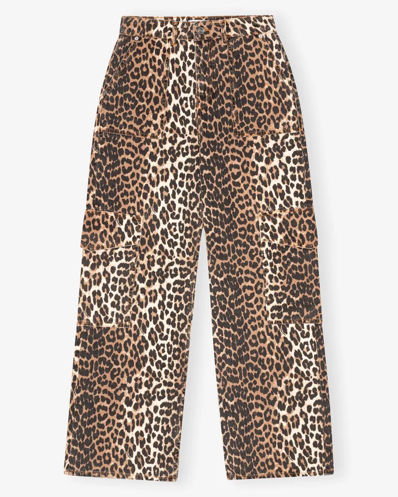 Ganni gemischt Angi-Leopardenjeans Bio-Baumwolle - Größe Gemischt
