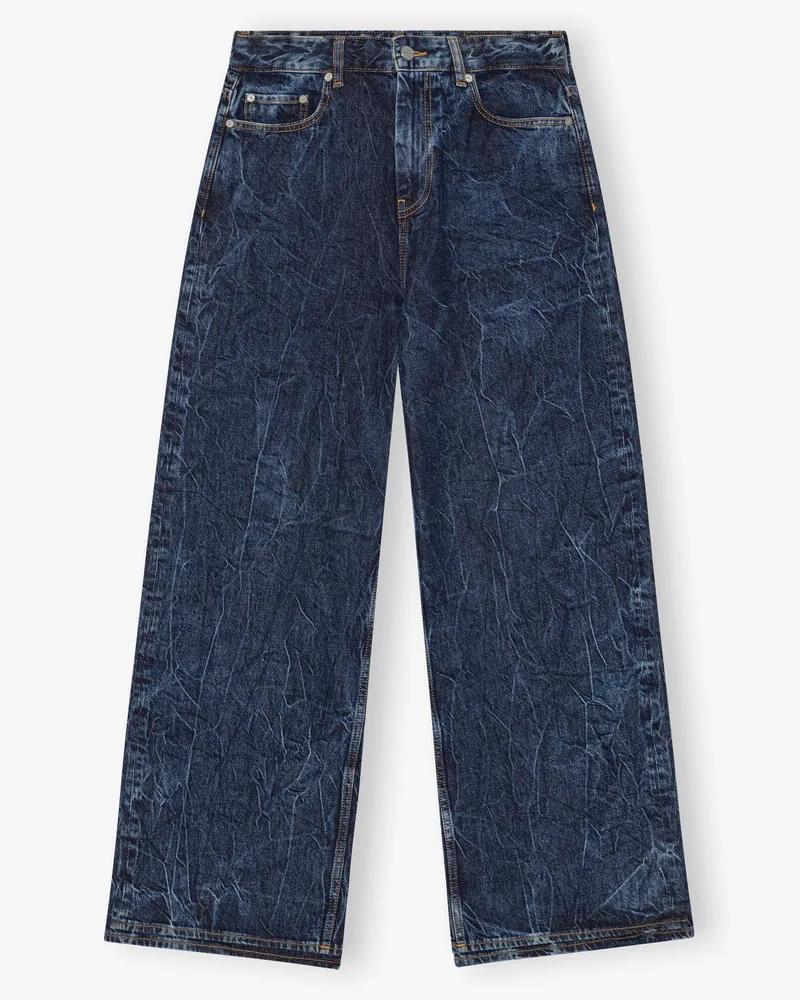 Ganni blau Marri Jeans in Dunkelblau Bio-Baumwolle - Größe Blau