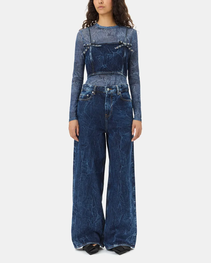 Ganni blau Marri Jeans in Dunkelblau Bio-Baumwolle - Größe Blau