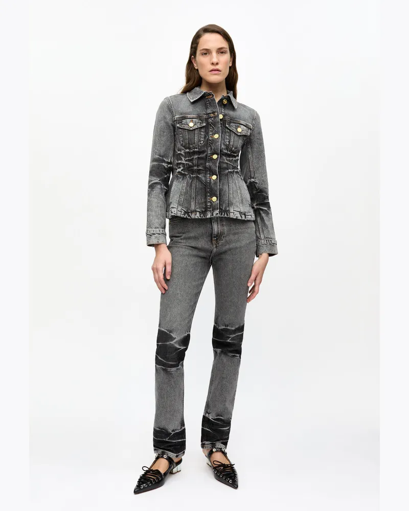 Ganni schwarz gewaschene Carri-Jeans Elastan - Größe Schwarz