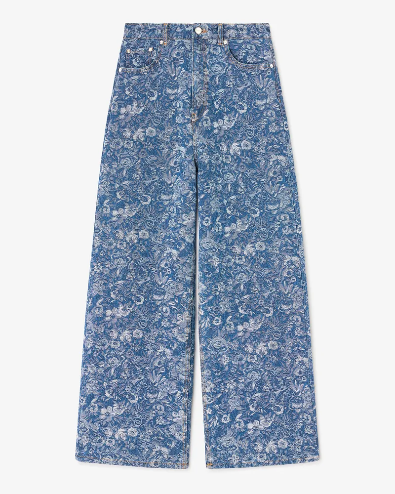 Ganni blau Blaue Gobelin-Baggy-Jeans Bio-Baumwolle - Größe Blau