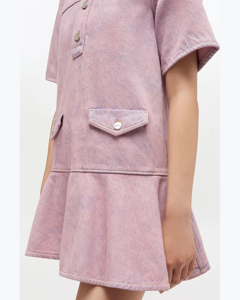 Ganni Cameo rosa gewaschenes Jeanskleid Bio-Baumwolle - Größe Cameo