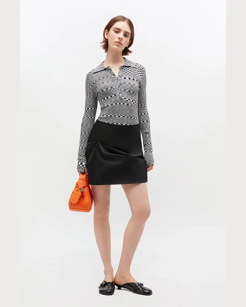 Ganni Schwarzer Minirock aus Nylon - Größe schwarz Schwarz