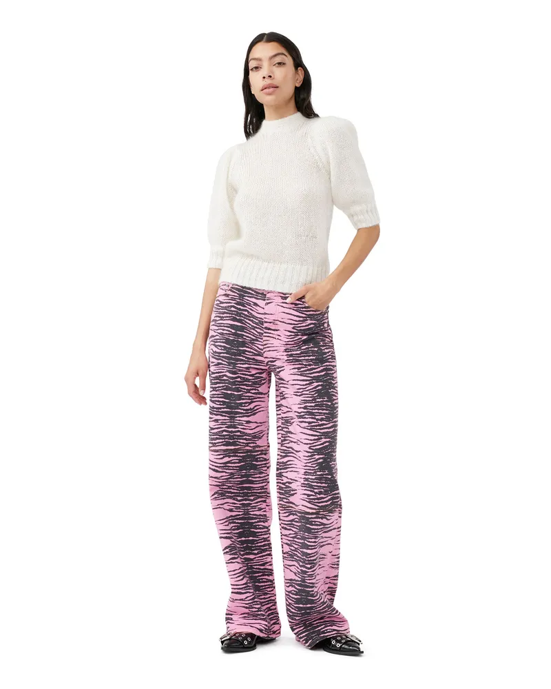 Ganni blau „Re-Cut"-Magny-Jeans in überfärbter Optik Bio-Baumwolle - Größe Blau