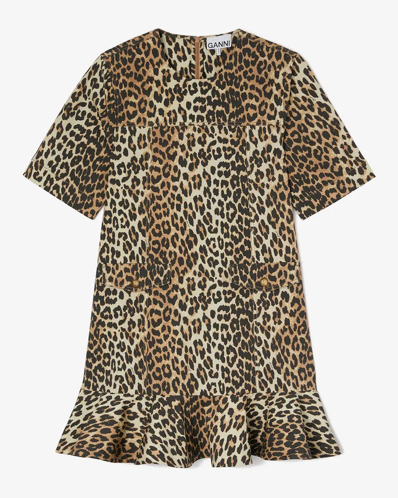 Ganni braun Minikleid aus Stretch-Baumwolle Bio-Baumwolle - Größe Braun