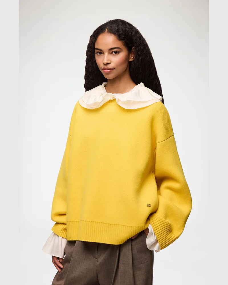 Ganni Pullover aus gelbem Strick gelb Gelb