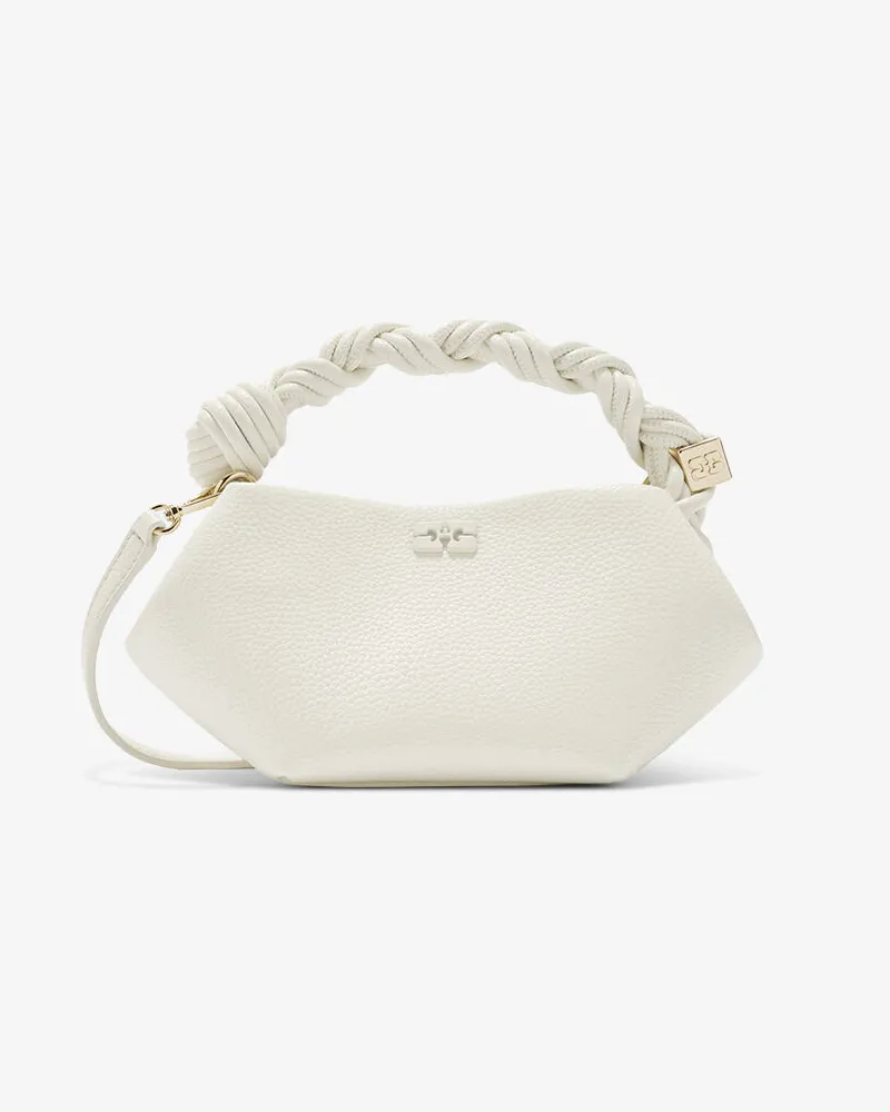 Ganni Mini-Bou-Tasche in Narbenoptik Weiß Weiß