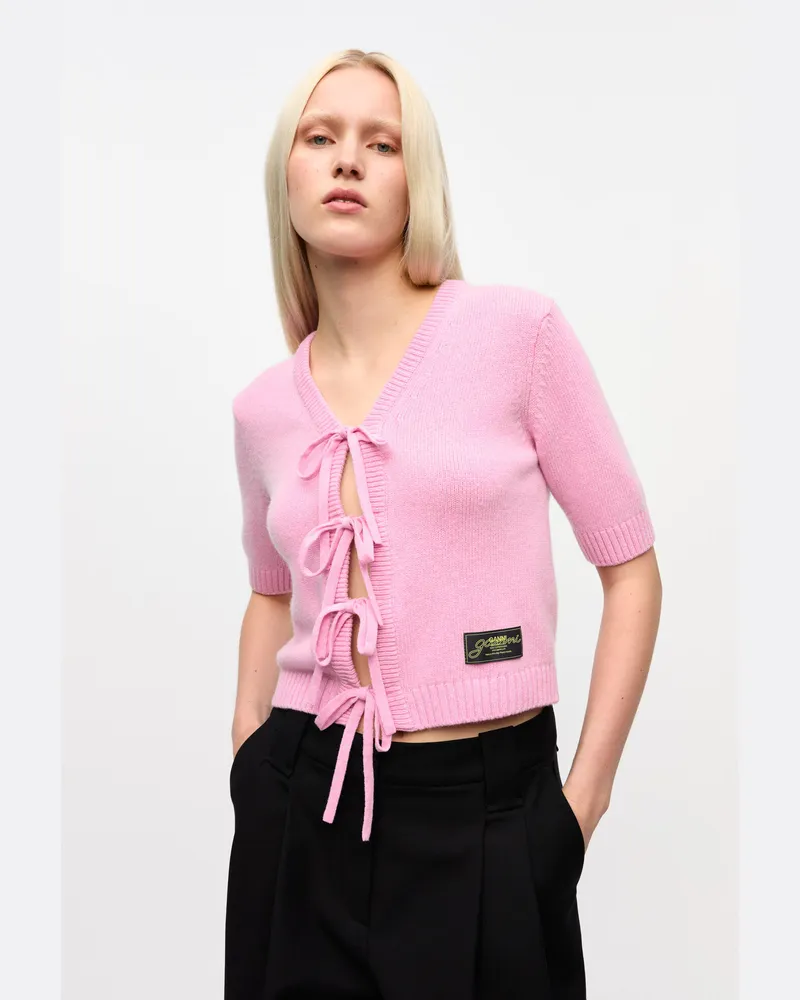 Ganni rosa Future-Cardigan aus Wollmix Recycling-Wolle - Größe Rosa