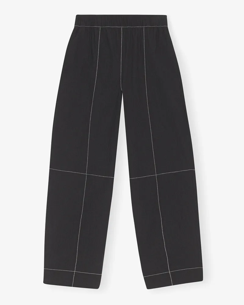 Ganni Curve-Hose aus Baumwoll-Crêpe schwarz Schwarz