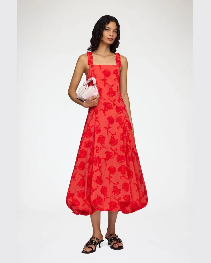 Ganni Kleid in rot Fil Coupé Rot