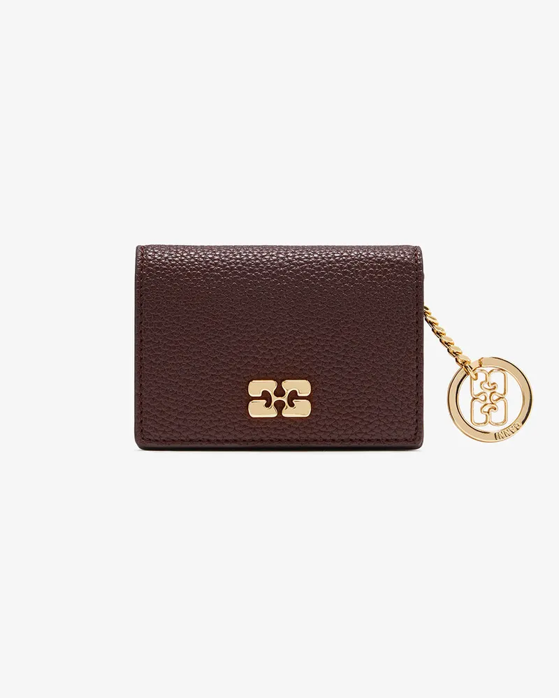 Ganni Genarbtes Kartenetui mit Klappe in Braun Braun