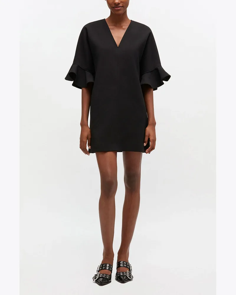 Ganni Schwarzes Mini-Rüschenkleid - Größe schwarz Schwarz