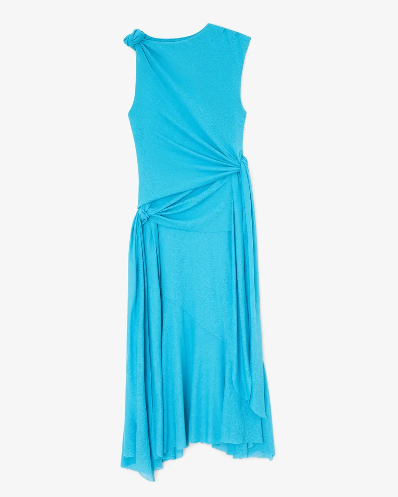 Ganni Langes Kleid aus meliertem Netzstoff - Größe River blau River