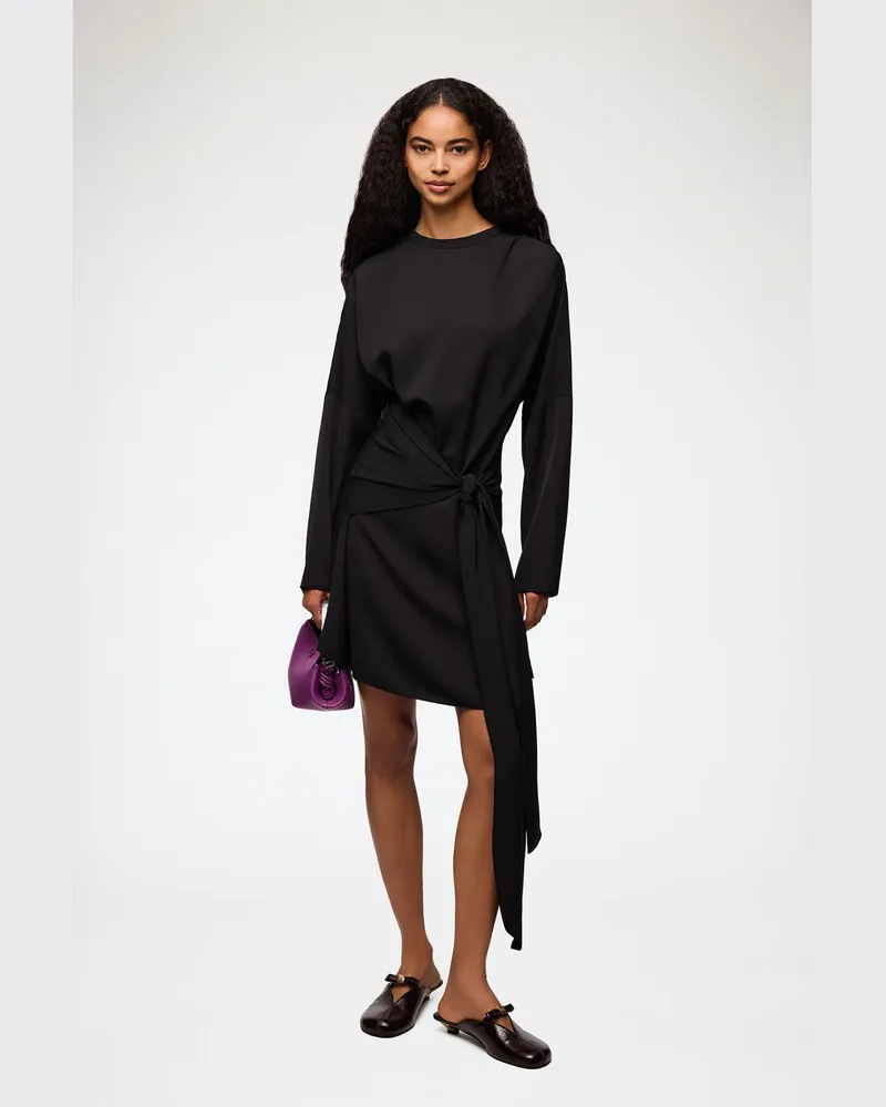 Ganni Kleid aus schwarzem Crêpe - Größe schwarz Schwarz