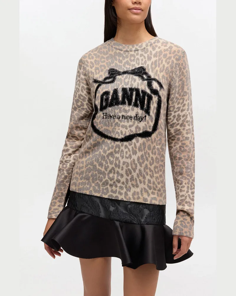 Ganni Wollpullover mit Grafik gemischt Gemischt
