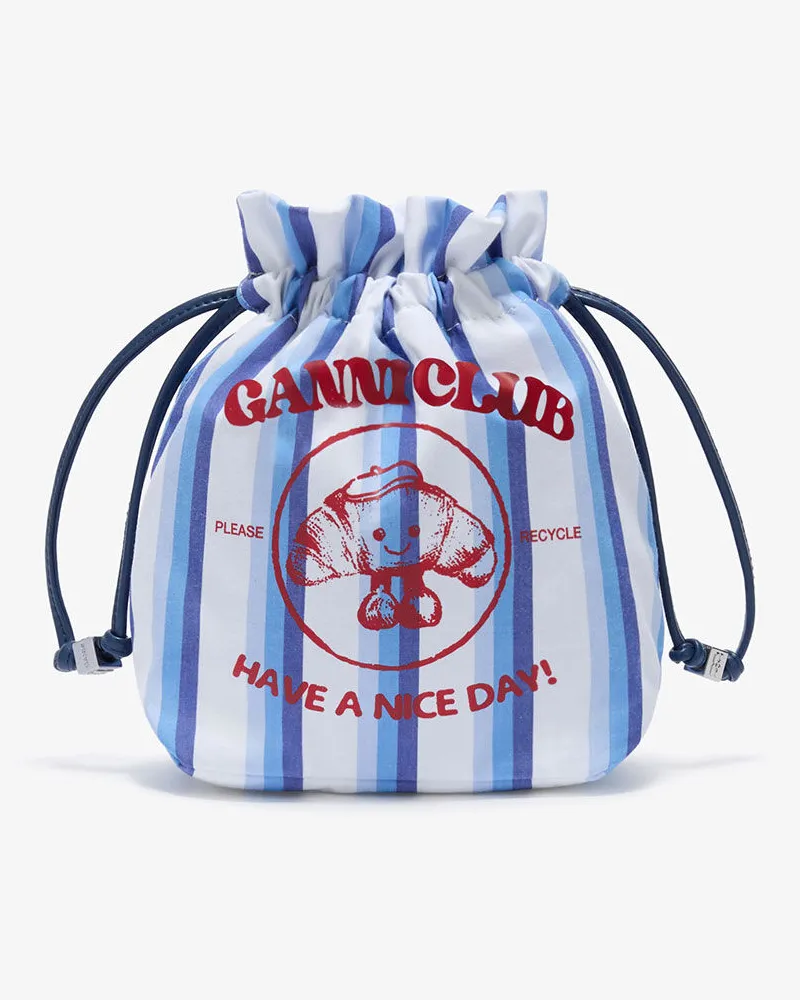 Ganni Gestreifte Paris-GANNI-Club-Tasche blau 