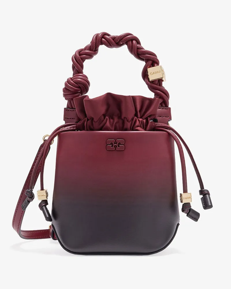 Ganni Rote Mini Bou Bucket Tasche mit Farbverlauf rot Rot