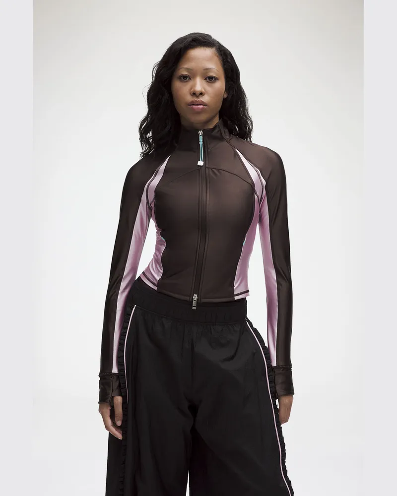 Ganni x lululemon Define-Jacke mit Volant-Details in Braun - Größe Espresso Espresso