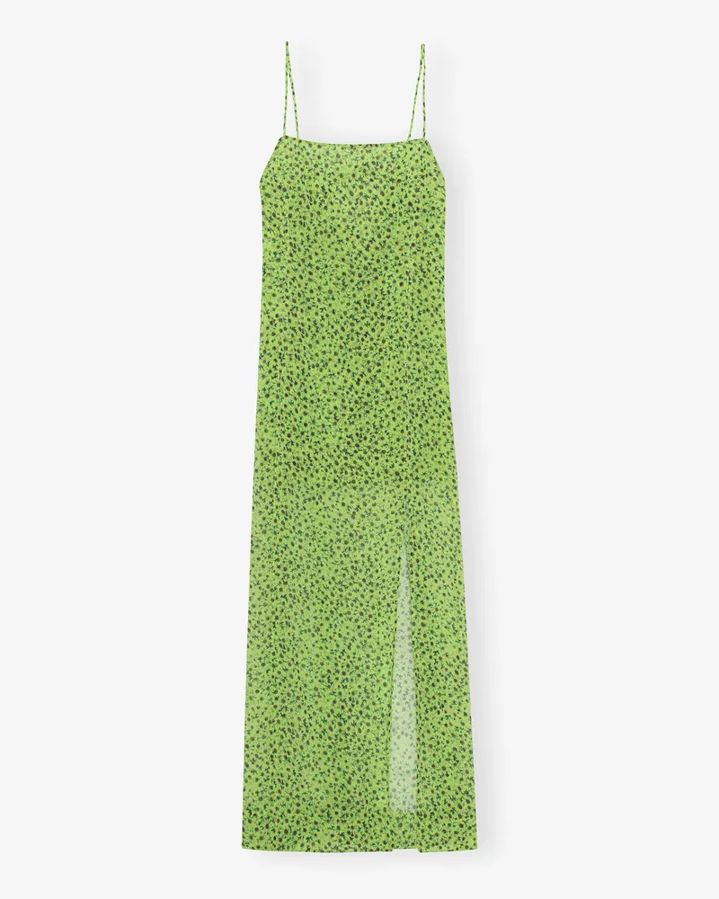 Ganni Chiffon Midi Unterkleid - Größe grün Grün