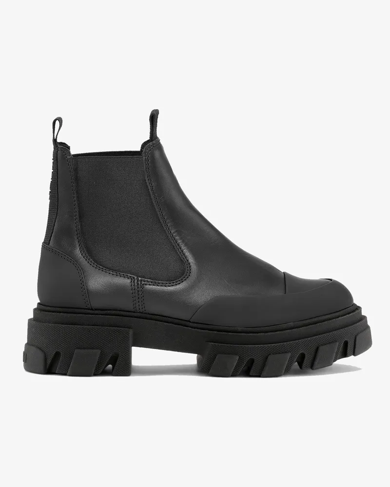 Ganni Niedrige Chelsea-Stiefel mit grober Sohle in Schwarz - Größe Schwarz