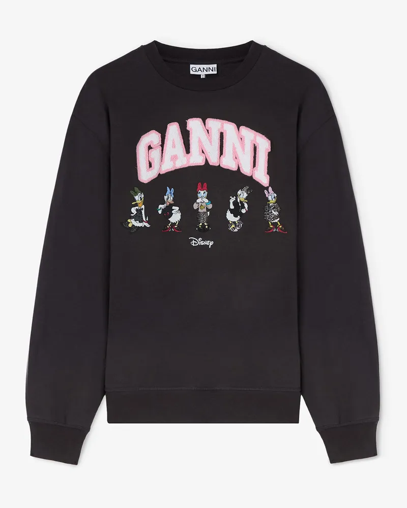 Ganni gemischt x Disney - Schwarzes Daisy-Duck-Sweatshirt - Größe Gemischt