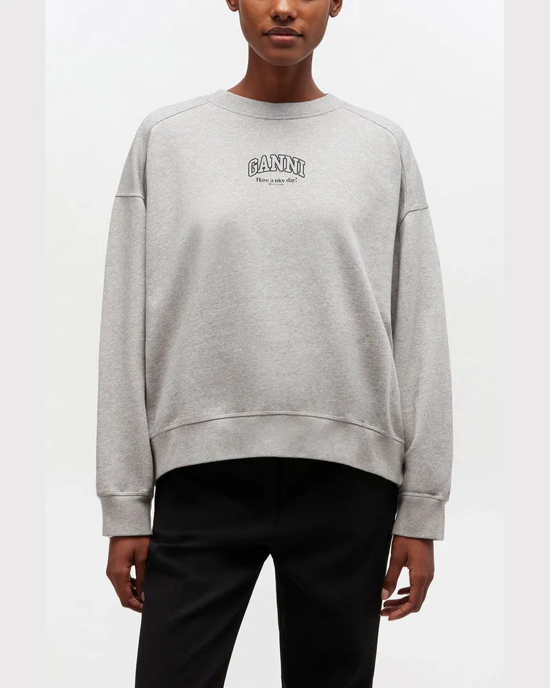 Ganni grau Essential-Sweatshirt Bio-Baumwolle - Größe Grau