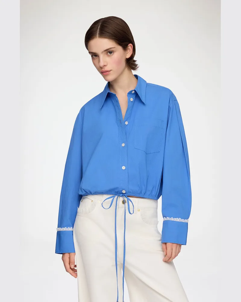 Ganni marineblau Hemd aus blauer Baumwolle Bio-Baumwolle - Größe Marineblau