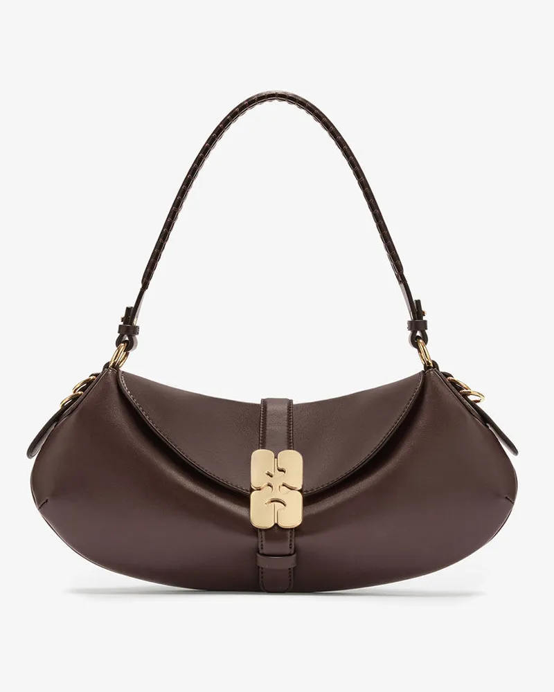 Ganni Große B-Kat-Tasche in Braun Braun