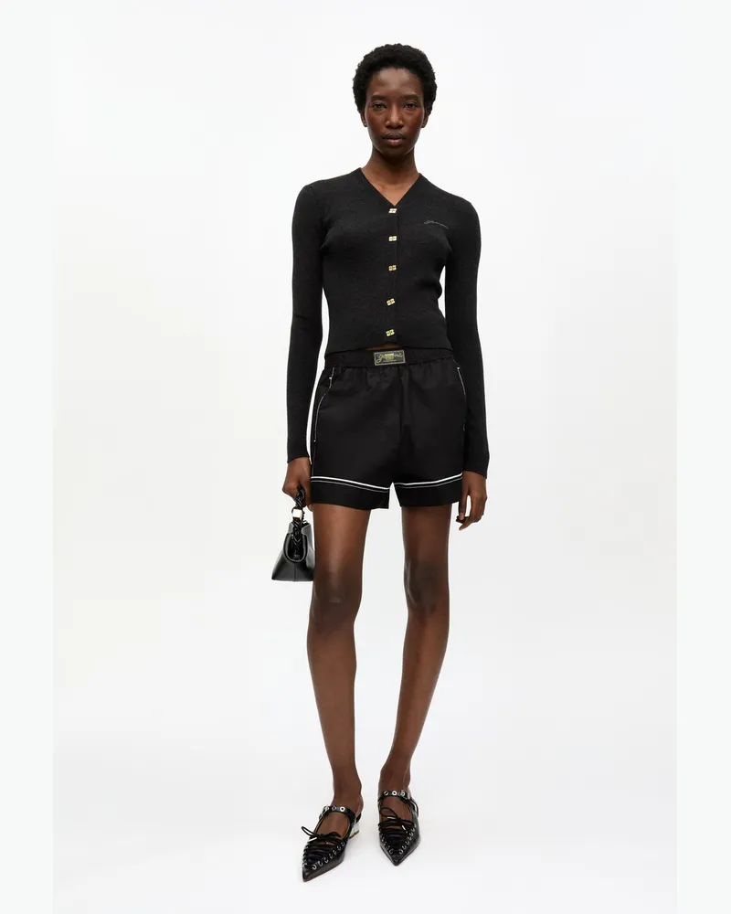 Ganni schwarz Schwarze Shorts aus Baumwollpopeline Baumwolle - Größe Schwarz