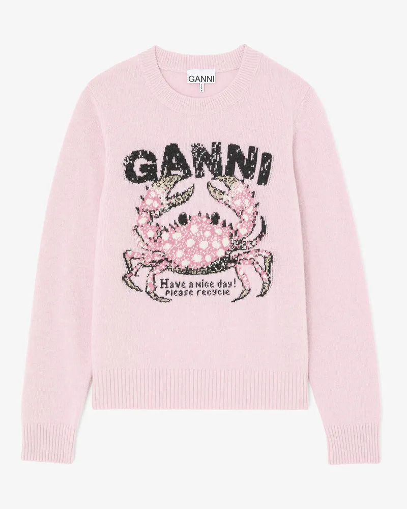Ganni Pullover mit Krabbe rosa Rosa