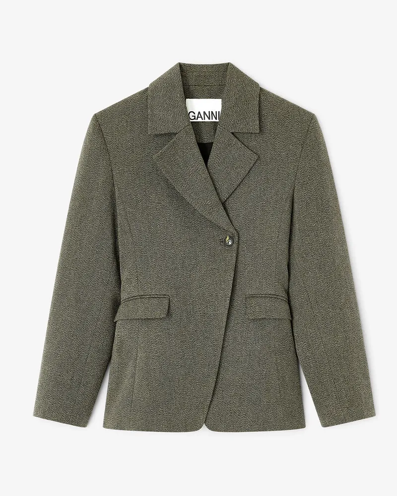 Ganni Grüner Mouline-Blazer grün Grün