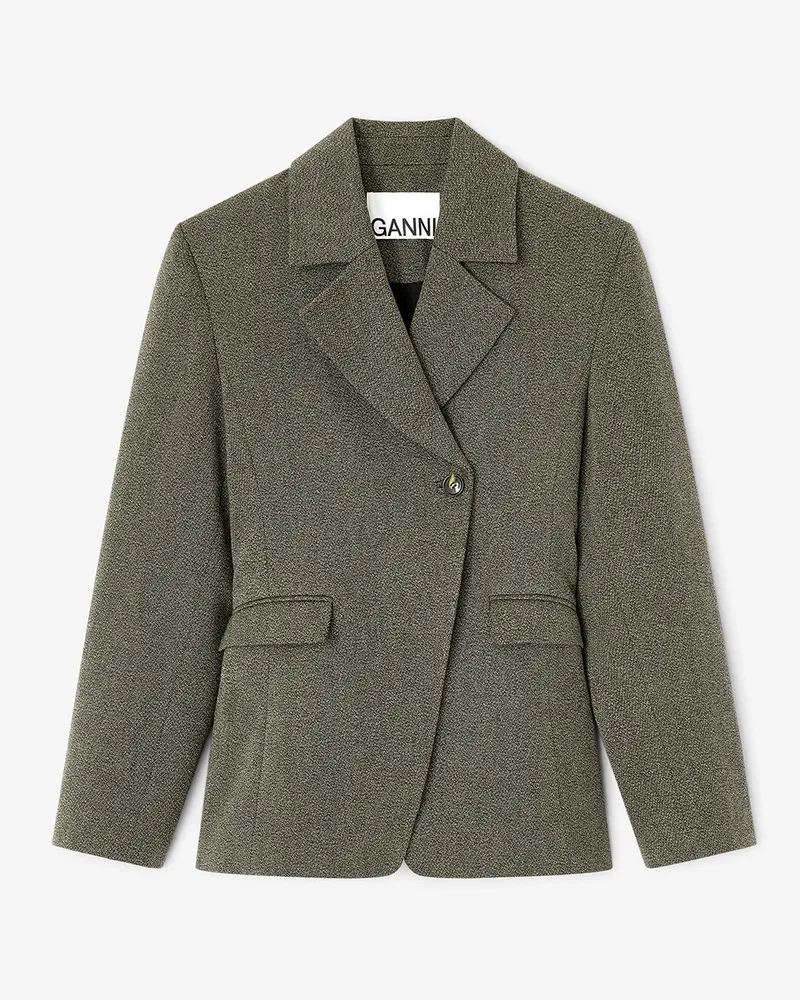 Ganni Grüner Mouline-Blazer grün Grün