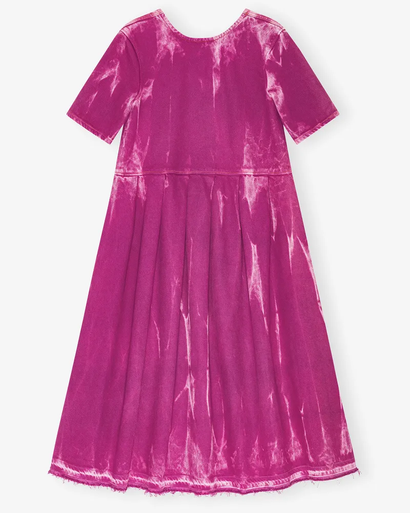 Ganni Boysenberry Denim Midikleid Baumwolle - Größe Boysenberry