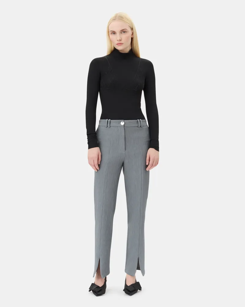 Ganni grau Suiting Hose gemischt Gemischt