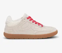 08-Canvas-Sneaker mit offenen Säumen - Größe grau