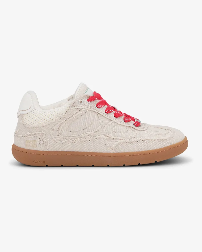 Ganni 08-Canvas-Sneaker mit offenen Säumen - Größe grau Grau