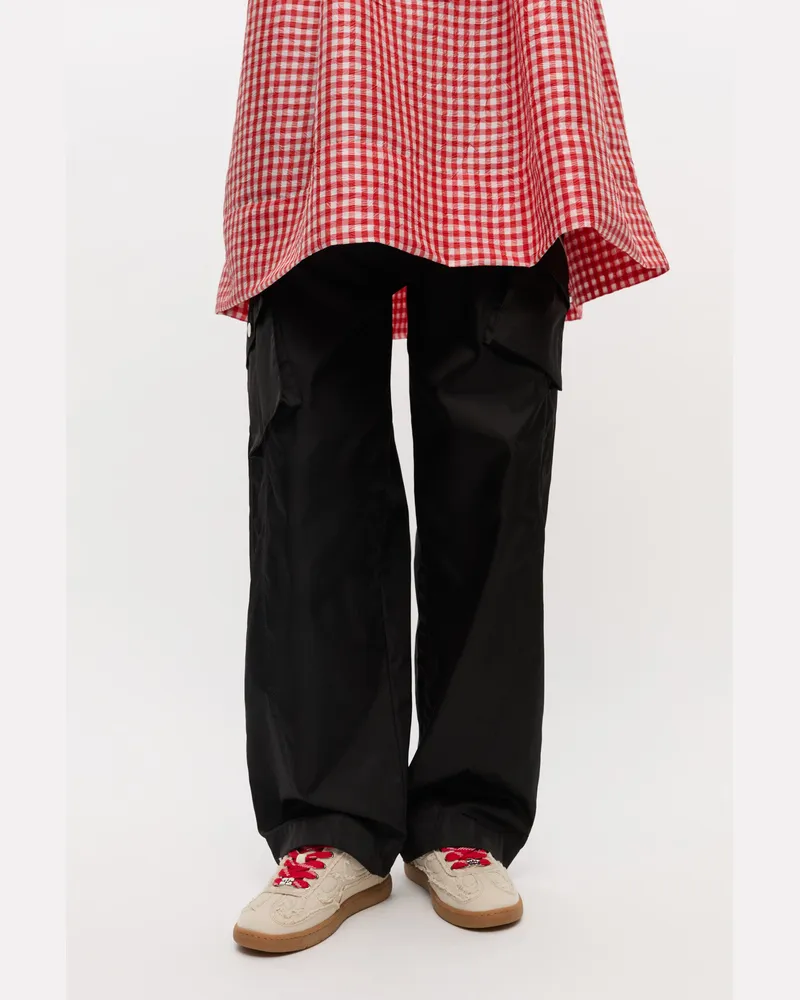 Ganni 08-Canvas-Sneaker mit offenen Säumen - Größe grau Grau