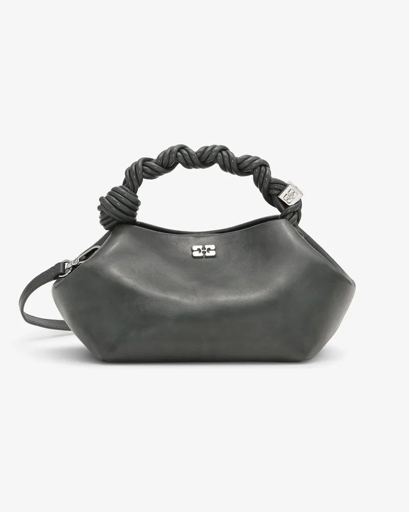 Ganni Dunkelgraue kleine Bou Tasche Steel grau Steel