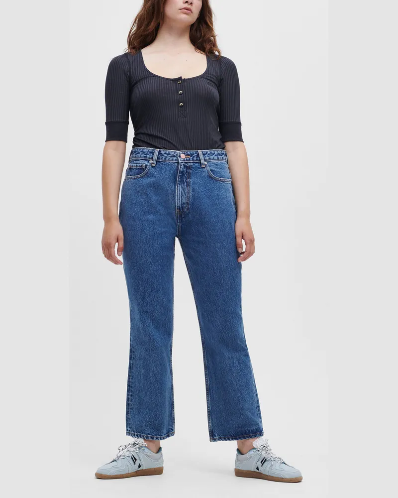 Ganni blau Betzy Cropped Jeans Baumwolle - Größe Blau