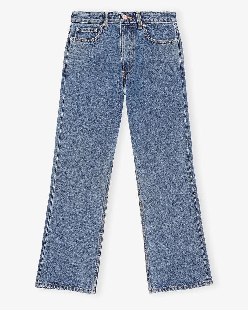 Ganni blau Betzy Cropped Jeans Baumwolle - Größe Blau