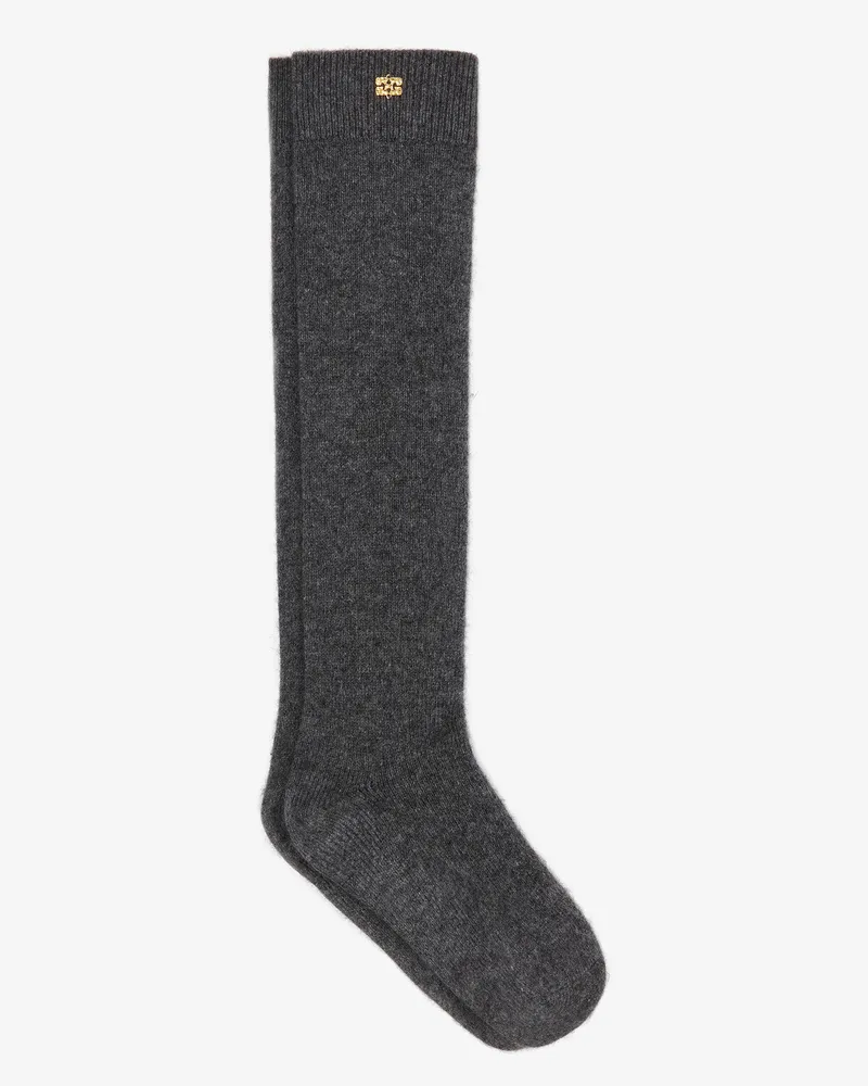 Ganni Dark grau Wool Mix Socks gemischt Gemischt
