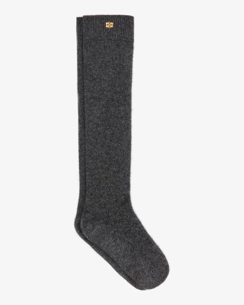 Ganni Dunkelgraue Socken aus einer Wollmischung gemischt Gemischt