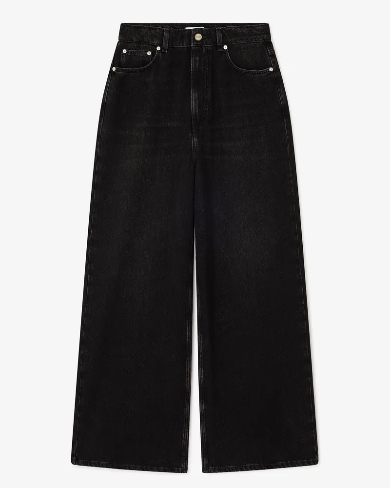 Ganni schwarz gewaschene Baggy-Jeans Lyocell - Größe Schwarz