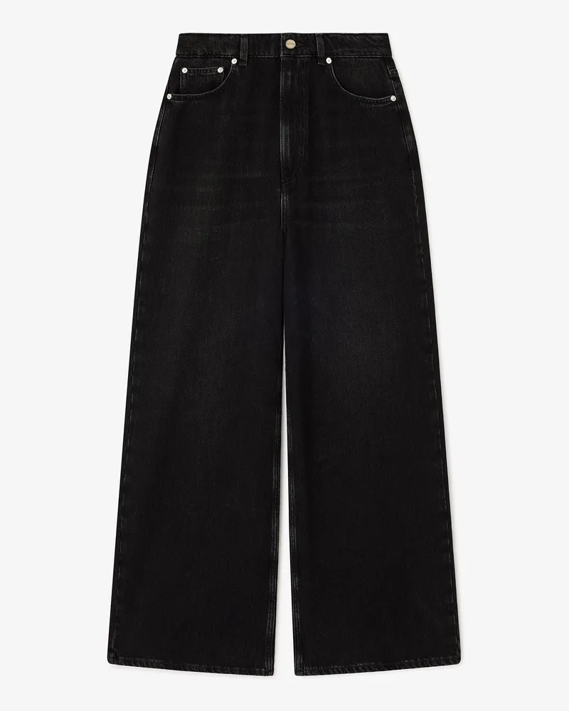 Ganni schwarz gewaschene Baggy-Jeans Bio-Baumwolle - Größe Schwarz
