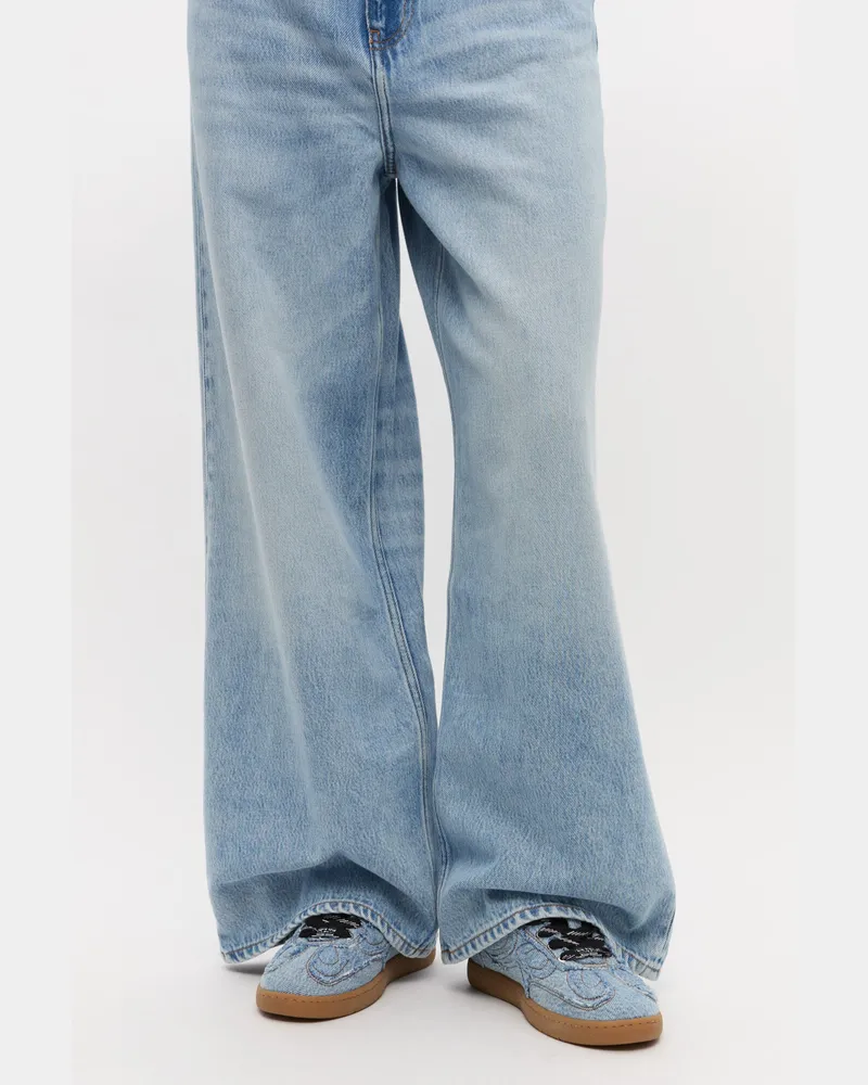 Ganni blau 08-Jeans-Sneaker mit offenen Säumen Baumwolle - Größe Blau